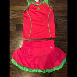 pink and green adidas outfit
